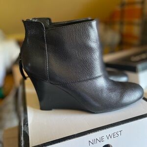 Wedge boots. Nine west leather